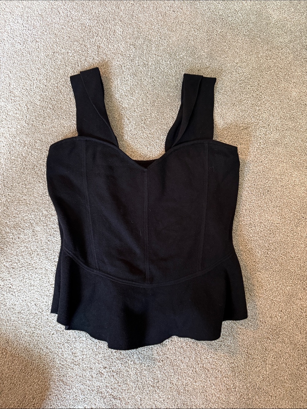 Black Maeve Peplum Tank Top